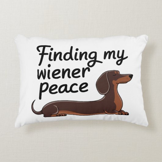 Find My Wiener Peace — Dachshund Lover アクセントクッション (正面)