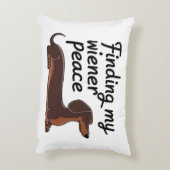 Find My Wiener Peace — Dachshund Lover アクセントクッション (裏面(縦))
