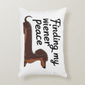 Find My Wiener Peace — Dachshund Lover アクセントクッション (正面(垂直))