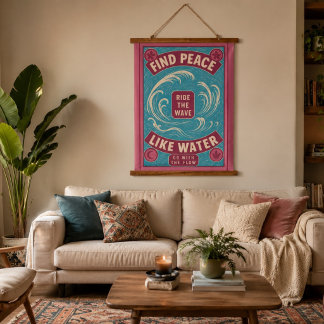 Find Peace, Ride the Wave – 海にインスパイアされたウォールタ 吊り下げ型タペストリー
