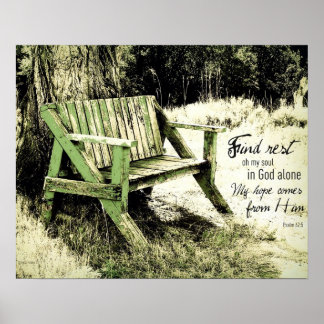 Find Rest My Soul (Weathered Bench) 16 x 20ポスター ポスター