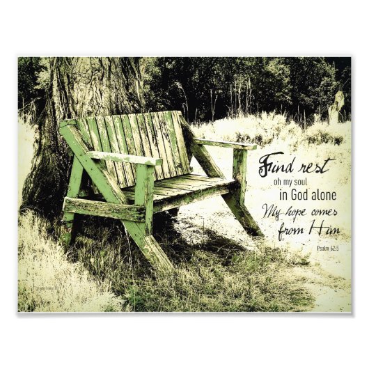 Find Rest My Soul (Weathered Bench) 8x11.5 フォトプリント (正面)