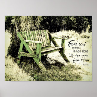 Find Rest My Soul (Weathered Bench) Poster 15x11 ポスター