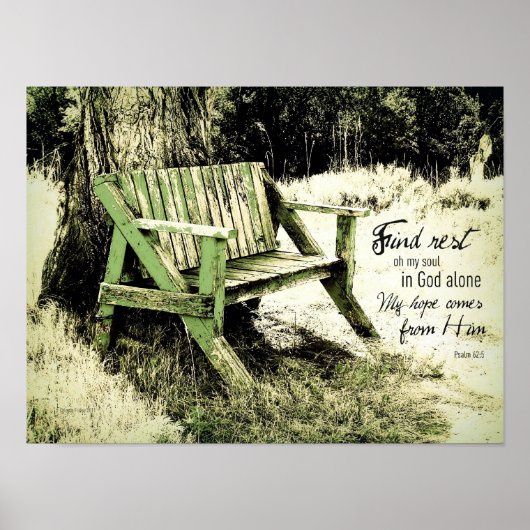 Find Rest My Soul (Weathered Bench) Poster 15x11 ポスター (正面)