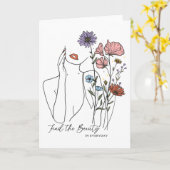 Find The Beauty In Everyday Inspirational Quote  カード (黄色い花)