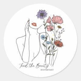 Find The Beauty In Everyday Inspirational Quote  ラウンドシール