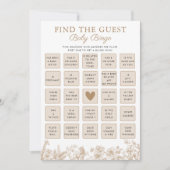 Find The Guest Baby Shower Safari Bingo Game Card 招待状 (正面)
