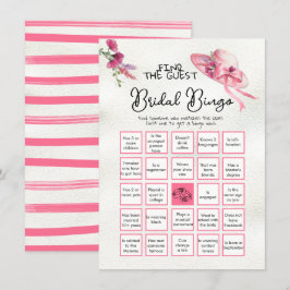 Find the Guest BINGO Derby Pink Hatブライダルゲーム 招待状