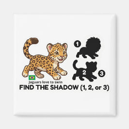 Find The Shadow: Cute Jaguar Brazil Animal Game マグネット