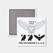 Find the Shadow – Snowy Owl Learning Magnet マグネット (正面/裏面)