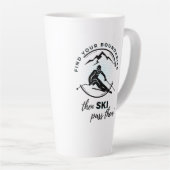 "Find Your Boundaries, then ski過去" Mag カフェラテマグ (右アングル)
