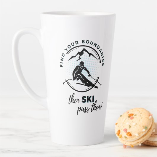 "Find Your Boundaries, then ski過去" Mag カフェラテマグ (インサイチュ)