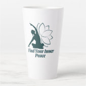 Find Your Inner Peace Yoga Quote カフェラテマグ (正面)