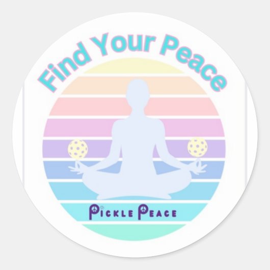 「Find Your Peace」ピクレボールのシール ラウンドシール (正面)