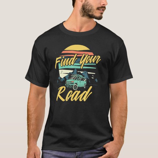 Find Your Road Vanlife - Vandvinging Van Life Tシャツ (正面)