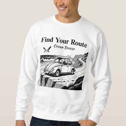 Find Your Route Vintage Surf Bug Graphic スウェットシャツ (正面)