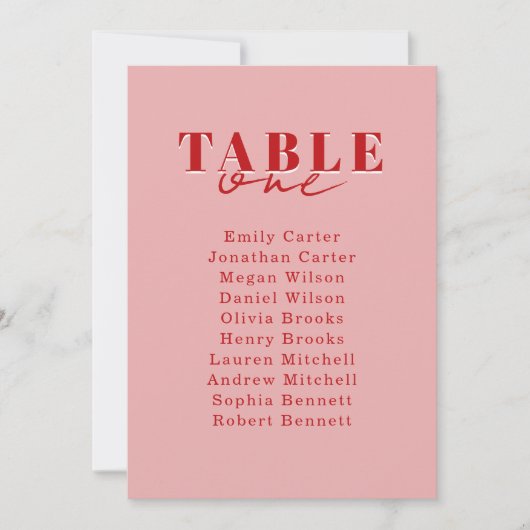 FIND YOUR SEAT! Blush Red Bold Font Wedding 招待状 (正面)