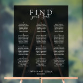 Find Your Seat! Elegant Black Transparent Wedding アクリルサイン (ニュートラル)