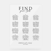 Find Your Seat! Elegant White Transparent Wedding アクリルサイン (正面)