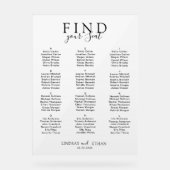 Find Your Seat! Elegant White Transparent Wedding アクリルサイン (正面)