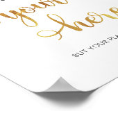 Find your seat here Gold Simple Wedding Sign ポスター (角)