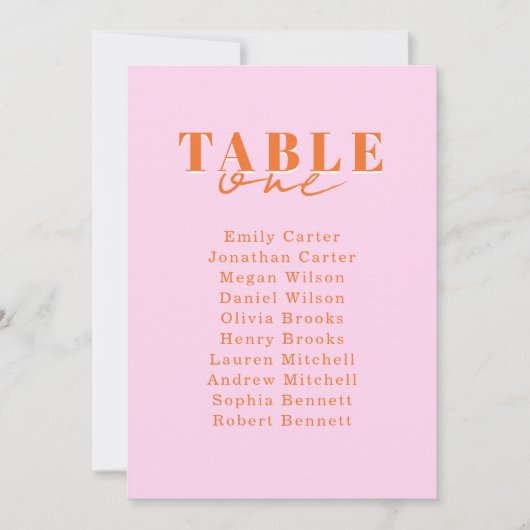 FIND YOUR SEAT! Pink Orange Bold Font Wedding 招待状 (正面)