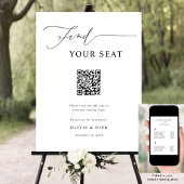 Find Your Seat QR Code Wedding Seating Plan Sign ポスター