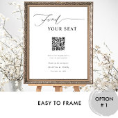 Find Your Seat QR Code Wedding Seating Plan Sign ポスター