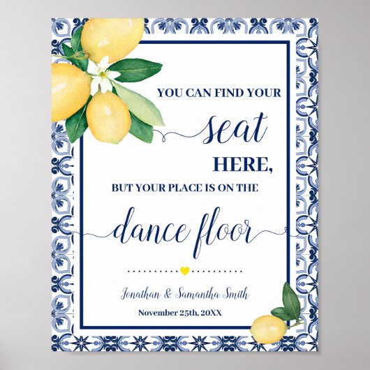 Find Your Seat Wedding Reception Mediterranean ポスター (正面)