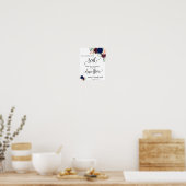 Find your seat wedding reception navy burgundy ポスター (キッチン)