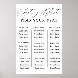 Find Your Seat Wedding Seating Chart Minimalist ポスター