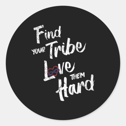 Find Your Tribe Love Them Hard Funny Family Reunio ラウンドシール (正面)