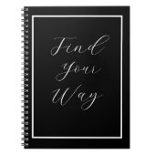 'Find Your Way'フレーズWhite Script ノートブック (正面)