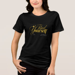 Find Yourself文字付きソフトブラックトリブレンドシャツ トライブレンドTシャツ