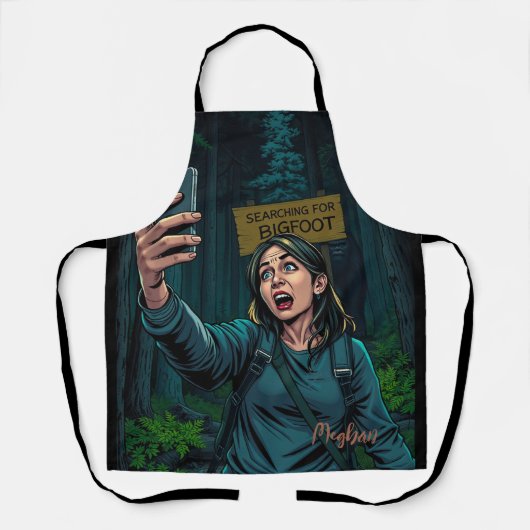 Finding Bigfootサスカッチセルフィー エプロン (正面)