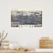 Findlay, OHパノラママップ – 1889 ポスター (キッチン)