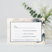 Fine Art 3D Flower Blue Ivory 出欠カード (スタンド正面)