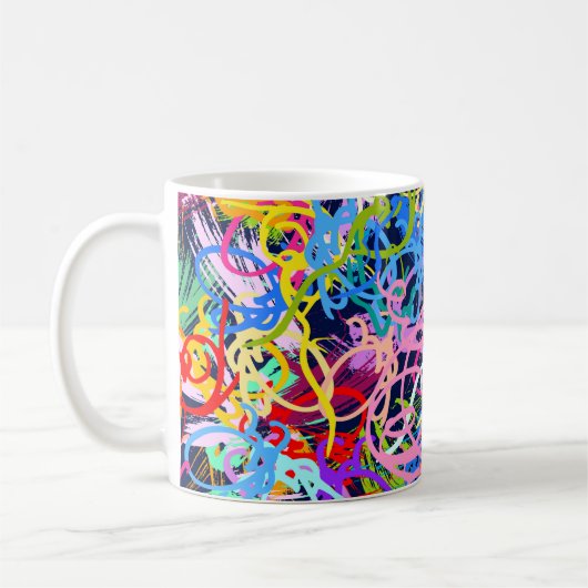 Fine Art background. Seamless pattern with grunge コーヒーマグカップ (左)