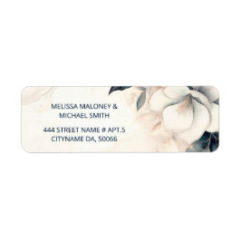 Fine Art Blue Ivory Flower |  Wedding ラベル