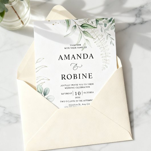 Fine Art Botanical Wedding Invitation 招待状