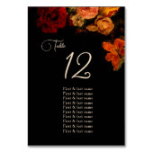 Fine Art Dark Moody Floral Wedding  Seating Chart テーブルナンバー (裏面)