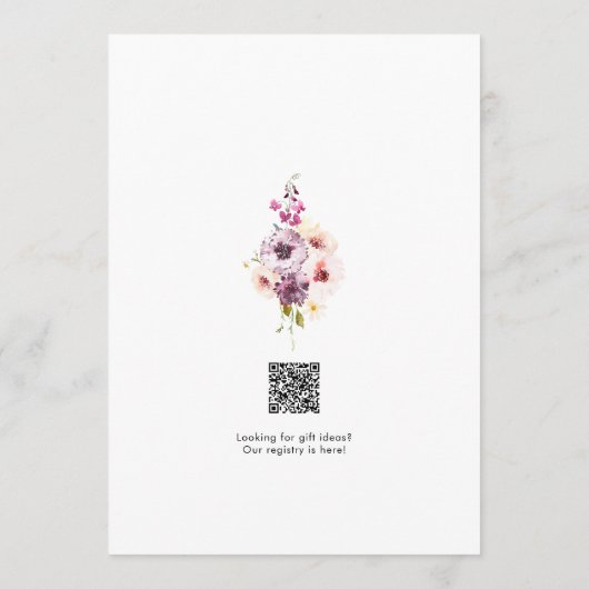 Fine Art Floral Wedding Invitation Template 招待状 (裏面)