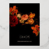 Fine Art Flowers Dark Wedding 箔招待状 (裏面)