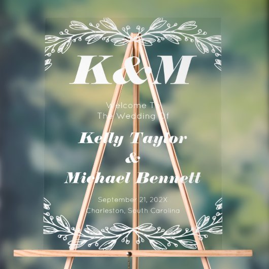 Fine Art Inspired Wedding Signage アクリルサイン (ニュートラル)