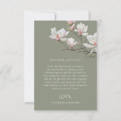  Fine Art Magnolia Flowers Wedding Thank You Card サンキューカード (裏面)