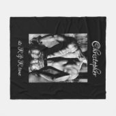 Fine Art Male Back in Jeans Name, Caption on Black フリースブランケット (正面(横))