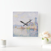 Fine Art Painting Lagoon Sea View Light Blue スクエア壁時計 (ホーム)