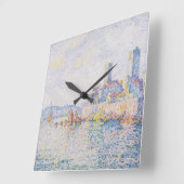 Fine Art Painting Lagoon Sea View Light Blue スクエア壁時計 (傾斜)