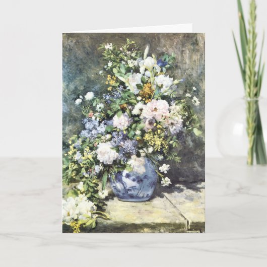 Fine Art, "Vase of Flowers", Renoir Greeting Card カード (正面)