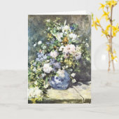 Fine Art, "Vase of Flowers", Renoir Greeting Card カード (黄色い花)